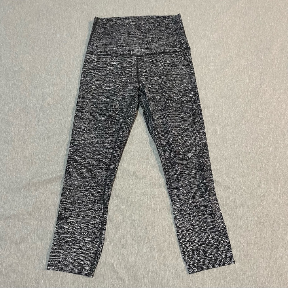 lululemon Wunder Under High-Rise Crop 21” Size 4 Heathered Black